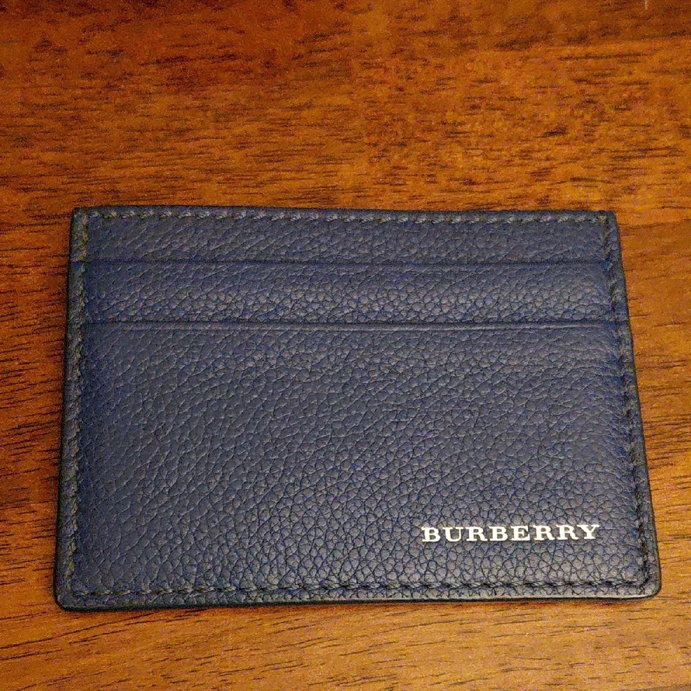 Burberry Navy Leather Card Holder